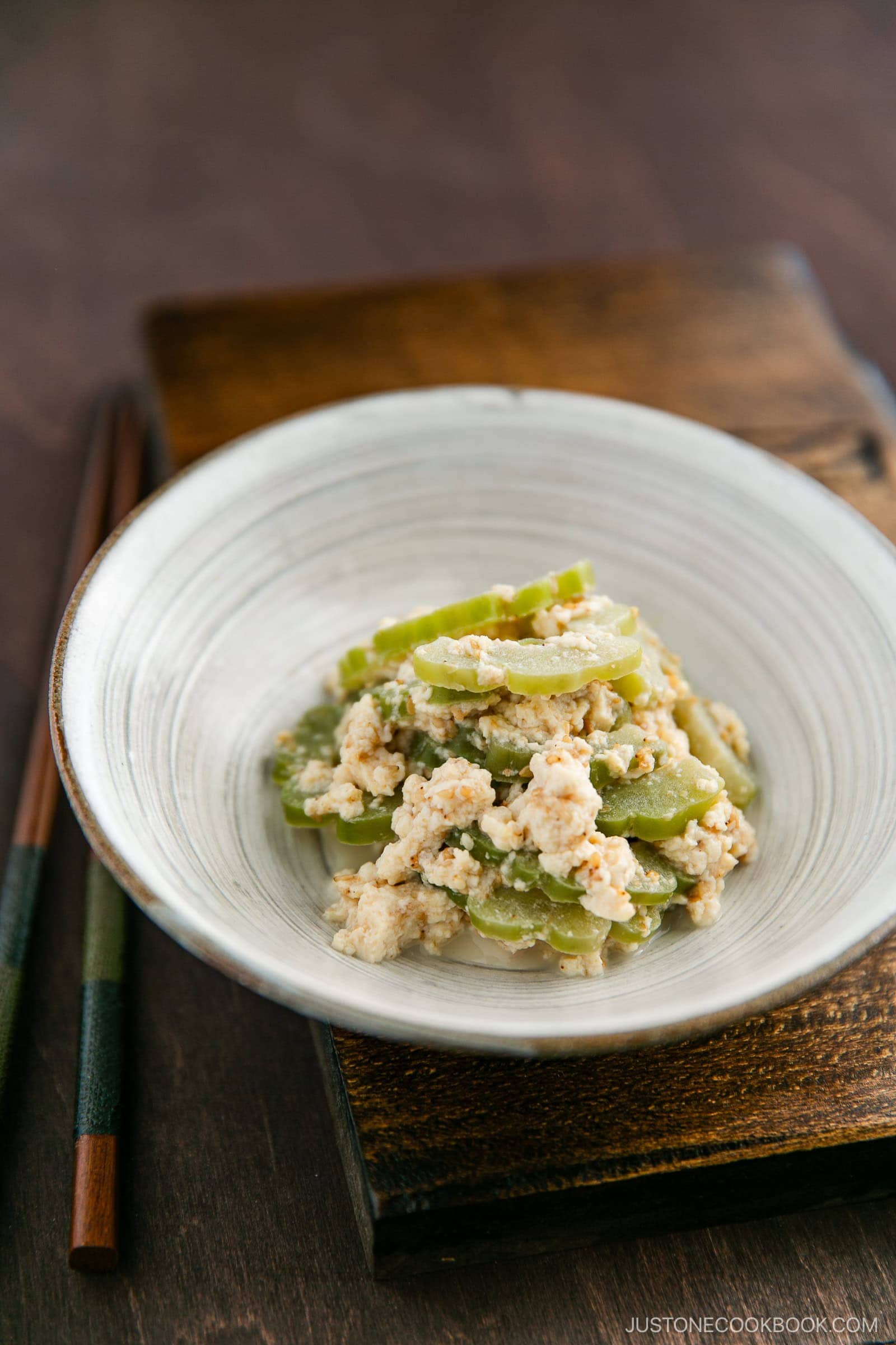 Bitter Melon and Tofu Salad ゴーヤの白和え • Just One Cookbook